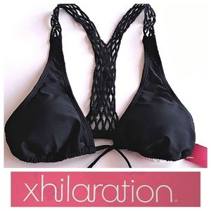 NWT - Xhilaration Razor Back Nlack Bikini Top (SP)